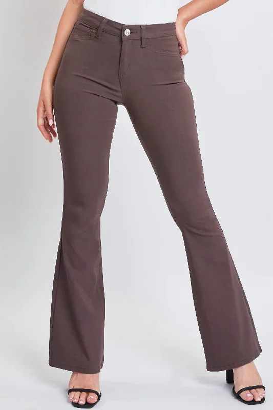 Hyperstretch High Rise Flare Denim In Coco