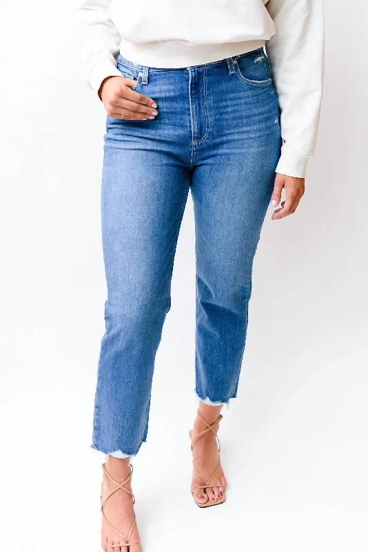 Sarah Straight Crop Denim In Medium Wash