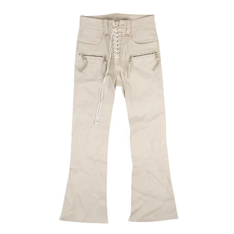 Unravel Project Leather Lace Up Pants - Tan